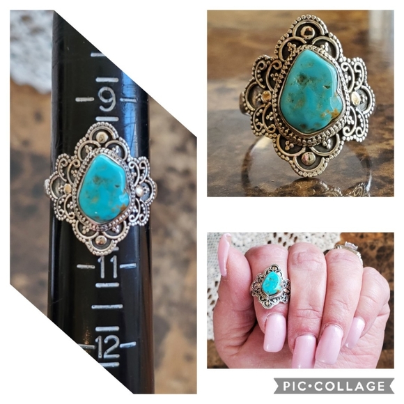 Genuine Sleeping Beauty Turquoise Ring Size 10 - Picture 7 of 7